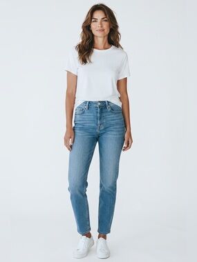 Code Bleu Maya Slim Straight Embroidered Jeans Blue Denim Size 6P
